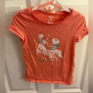 Carter's Coral Unicorn Short Sleeve Tee